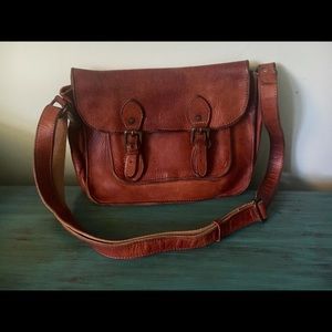 Leather satchel, saddle bag, purse
